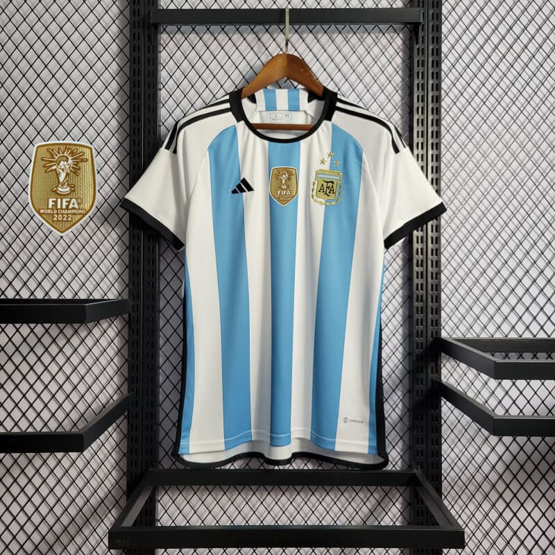 Футболка Аргентина 3 звезды домашняя QATAR 2022 + чемпионский патч