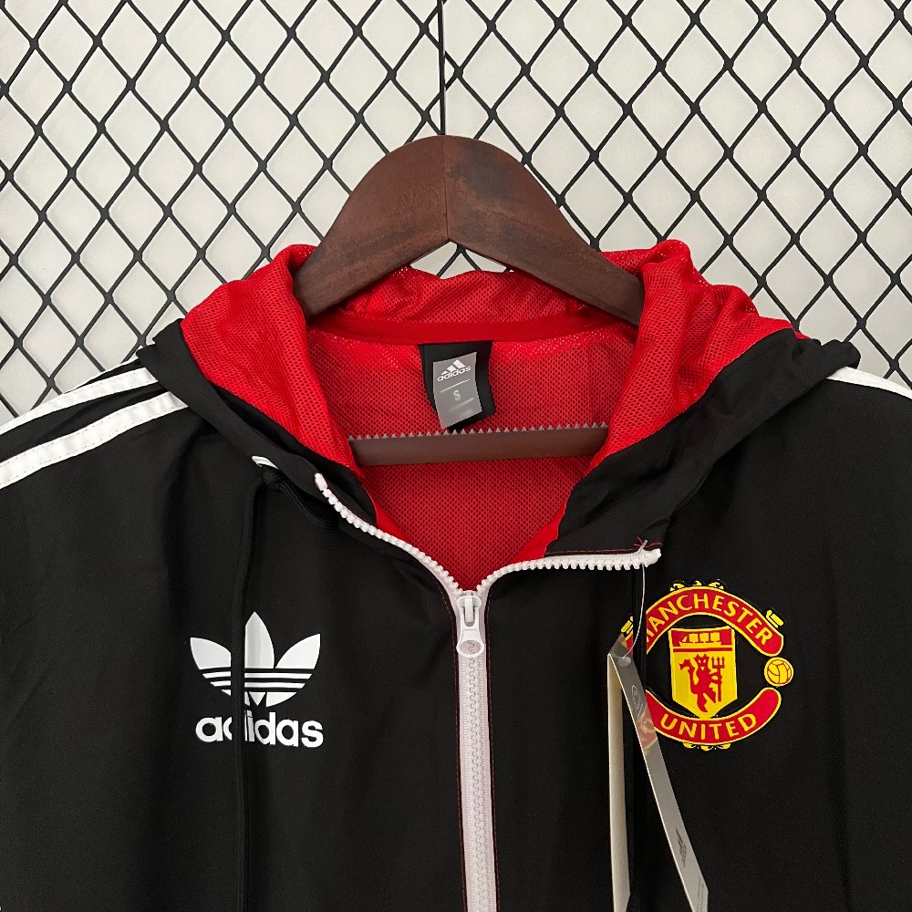 Ветровка Манчестер Юнайтед 23-24 adidas Originals красно-черная